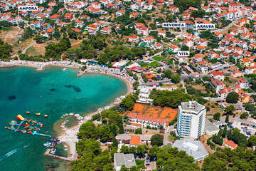Vodice Plava plaža - letecký pohled, Vodice, Chorvatsko