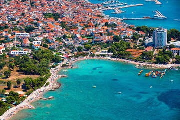 Vodice Plava plaža - letecký pohled, Vodice, Chorvatsko