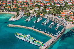 Orebič, letecký pohled, poloostrov Pelješac, Chorvatsko