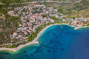 Apartmány Enim - letecký pohled, Promajna, Makarská riviéra, Chorvatsko