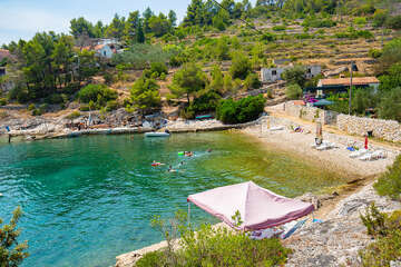 Apartmány Pelargonija - oblázková pláž 90 m od domu, Mikulina Luka, Korčula, Chorvatsko