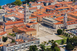 Zadar - letecký pohled, Zadarská riviéra, Chorvatsko