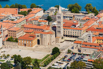 Zadar - letecký pohled, Zadarská riviéra, Chorvatsko