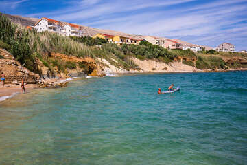 Apartmány Pag 11 - písčitooblázková pláž 260 m od domu, město Pag, ostrov Pag, Chorvatsko