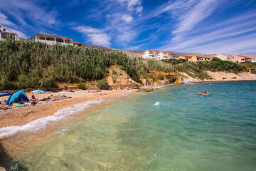 Apartmány Pag 11 - písčitooblázková pláž 260 m od domu, město Pag, ostrov Pag, Chorvatsko