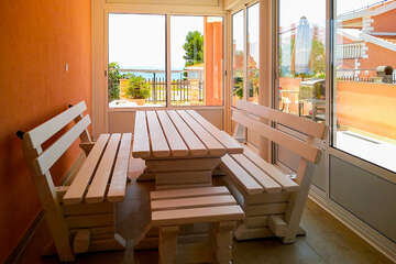 Apartmány Slavuj - posezení v domě,  Privlaka, Zadarská riviéra, Chorvatsko