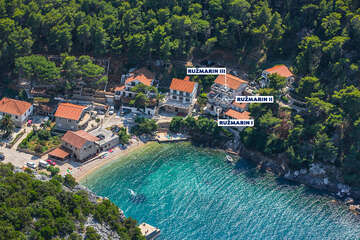 Vela Stiniva - letecký pohled, ostrov Hvar, Chorvatsko 