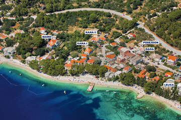 Apartmány Kana II - letecký pohled, Živogošće - Mala Duba, Makarská riviéra, Chorvatsko