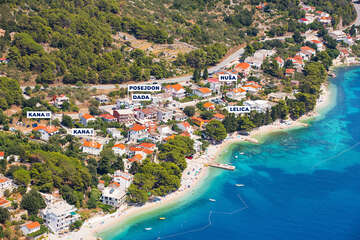 Apartmány Nuša - letecký pohled, Živogošče - Mala Duba, Makarská riviéra, Chorvatsko