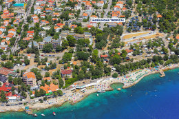 Mobilhome Tropical - letecká fotografie z doby výstavby bazénů, Selce, Crikvenická riviéra, Chorvatsko