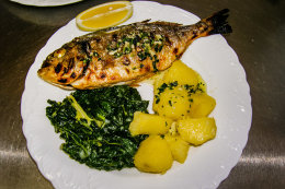 Penzion Magazin - příklad obědového menu, Tkon, ostrov Pašman, Chorvatsko