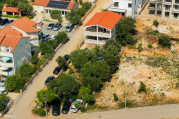 Apartmány Suzana - letecký pohled, Mandre, ostrov Pag, Chorvatsko