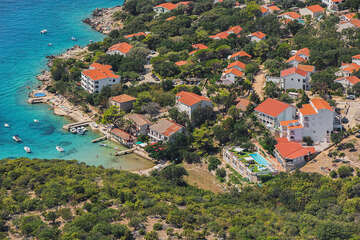 Apartmány Garden Resort-M - letecký pohled, Potočnica, ostrov Pag, Chorvatsko