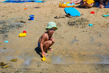 Potočnica - písečná pláž pod domem Odorčić, ostrov Pag, Chorvatsko
