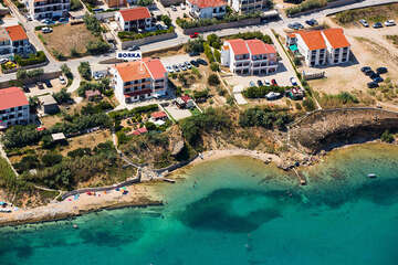 Apartmány Borka - letecký pohled, město Pag, ostrov Pag, Chorvatsko