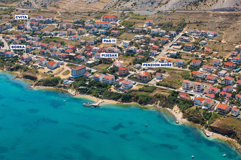 Apartmány Pag 11 - letecký pohled, město Pag, ostrov Pag, Chorvatsko