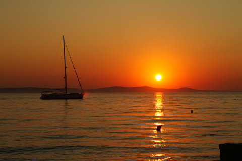 Petrčane - západ slunce, Zadarská riviéra, Chorvatsko