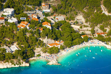 Apartmány Vese - letecký pohled, Brela, Makarská riviéra, Chorvatsko