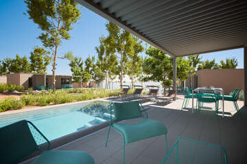 Mobilhome Avalona - příklad mobilhomu typu "C" - Luxusní mobilhome s bazénem pro 4–6 osob, Aminess Camping Resort, Povljana, ostrov Pag, Chorvatsko