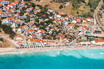 Apartmány Flit - letecký pohled, Baška, ostrov Krk, Chorvatsko