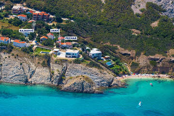Pag - Bošana - letecký pohled, ostrov Pag, Chorvatsko