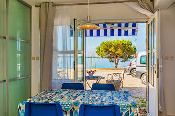 Apartmány Nostalgija - pohled z apartmánu A7, Mandre, ostrov Pag, Chorvatsko