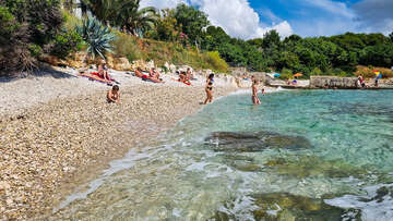 Apartmány Zelenika - oblázková pláž 140 m od domu, Pula, Istrie, Chorvatsko