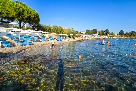 Pláž Alba Chiara, Medulin, Istrie, Chorvatsko
