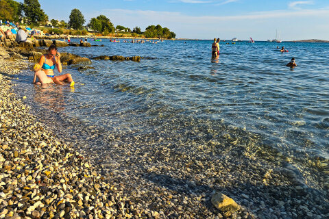 Pláž Alba Chiara, Medulin, Istrie, Chorvatsko
