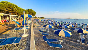 Pláž Alba Chiara, Medulin, Istrie, Chorvatsko