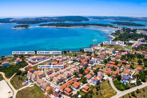 Apartmány Plavo Nebo - letecký pohled, Medulin, Istrie, Chorvatsko