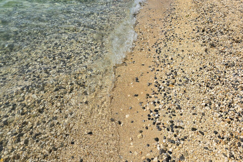 Poreč - pláž Kupalište, Istrie, Chorvatsko