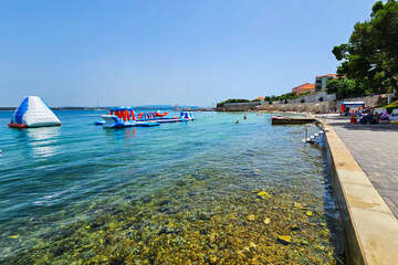 Mobilhome Kučica - pláž Južna plaža 100 m od mobilhomu, Tkon, ostrov Pašman, Chorvatsko