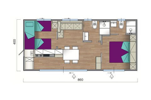 Mobilhom Superior, Zaton Holiday Resort, Zaton, Zadarská riviéra, Chorvatsko