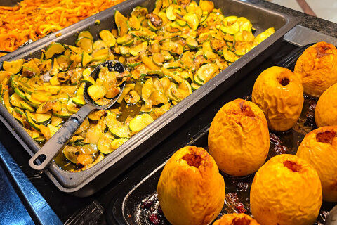 Bufetové snídaně - resort Oliva, Rabac, Istrie, Chorvatsko