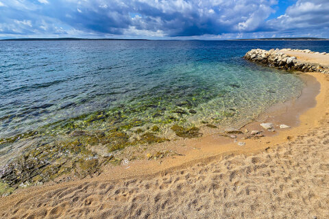 Apartmány Lucas - oblázková pláž 340 m od domu, Mandre, ostrov Pag, Chorvatsko