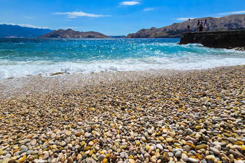 Apartmány Marta - písčitooblázková pláž 180 m od domu, Baška, ostrov Krk, Chorvatsko