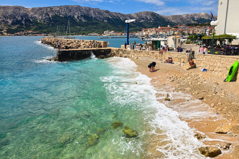 Apartmány Marta - písčitooblázková pláž 180 m od domu, Baška, ostrov Krk, Chorvatsko