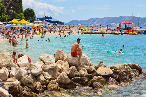 Mobilhome Salumbra - písečná pláž Polo Mora, Selce, Crikvenická riviéra, Chorvatsko