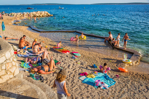 Mandre - pláže u domů Silvano a Roza, ostrov Pag, Chorvatsko