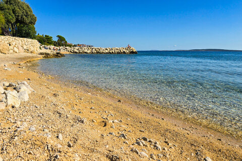Mandre - nejbližší pláž pro domy Ivica, Sandra, ostrov Pag, Chorvatsko