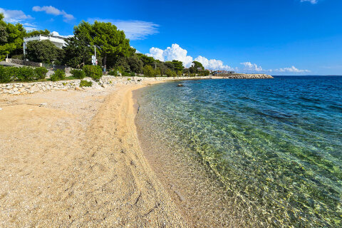 Mandre - nejbližší pláž pro domy Ivica, Sandra, ostrov Pag, Chorvatsko
