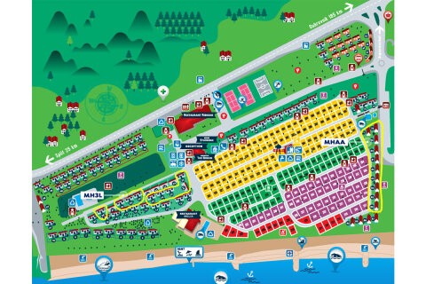 Umístění v kempu MH3L - Mobilhome Relax 6+2 (3rd/4th line) pro 6–8 osob, Almissa Resort, Omiš, Chorvatsko