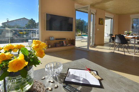 Prázdninový dům Harmonie - obývák v 1. poschodí, Jakišnica, ostrov Pag, Chorvatsko