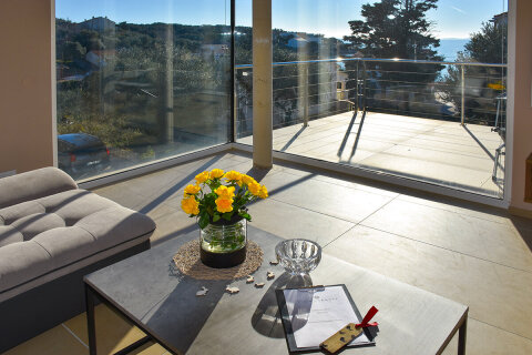 Prázdninový dům Harmonie - obývák v 1. poschodí, Jakišnica, ostrov Pag, Chorvatsko