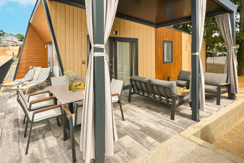 Luxury Glamping Home pro 4–5 osob, Aminess Atea Resort*****, Njivice, ostrov Krk, Chorvatsko