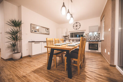 Prázdninový dům Gracia - kuchyň s jídelnou, Jadranovo, Crikvenická riviéra, Chorvatsko