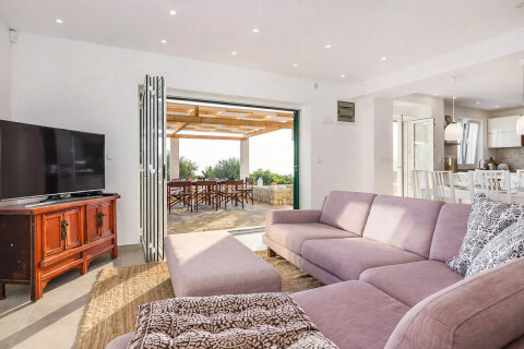 Prázdninový dům Mila - obývák, ostrov Pag, Chorvatsko