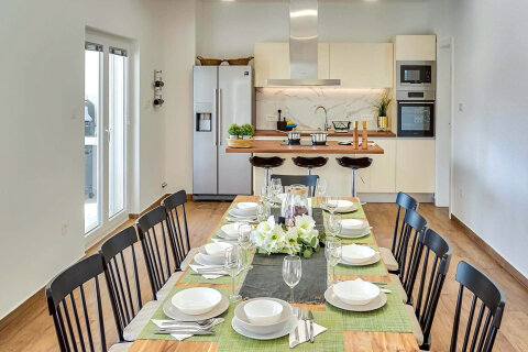 Prázdninový dům Katja - kuchyň s jídelnou, Metajna, ostrov Pag, Chorvatsko