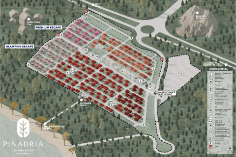 Pinadria Resort - mapa resortu, Baška Voda, Makarská riviéra, Chorvatsko